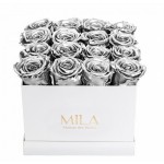  Mila-Roses-00050 Mila Classic Medium White - Metallic Silver
