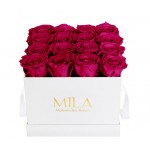  Mila-Roses-00060 Mila Classic Medium White - Fuchsia