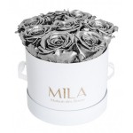  Mila-Roses-00203 Mila Classic Small White - Metallic Silver