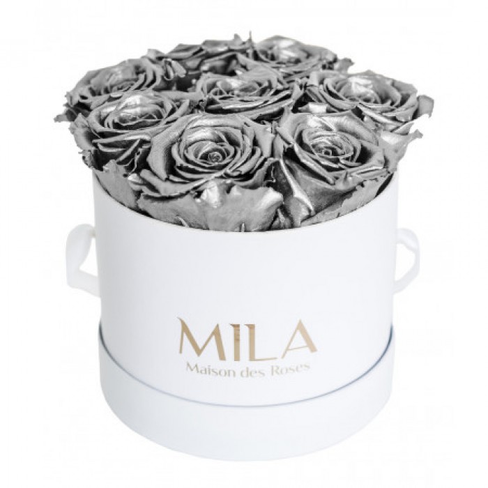 Mila Classic Small White - Metallic Silver