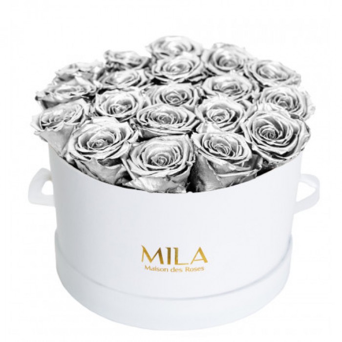 Mila Classic Large White - Metallic Silver