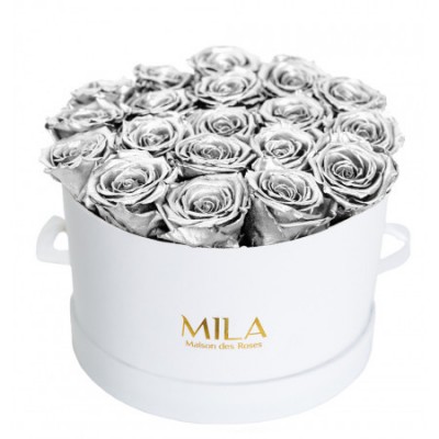 Produit Mila-Roses-00251 Mila Classic Large White - Metallic Silver