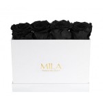  Mila-Roses-00337 Mila Classic Mini Table White - Black Velvet