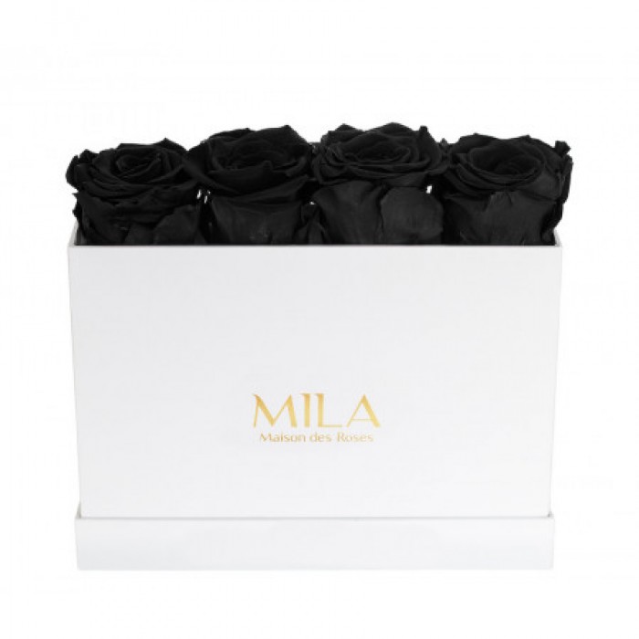 Mila Classic Mini Table White - Black Velvet