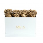  Mila-Roses-00346 Mila Classic Mini Table White - Metallic Gold