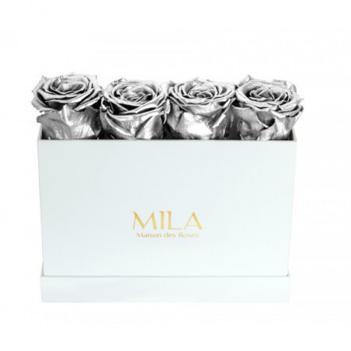Mila Classic Mini Table White - Metallic Silver