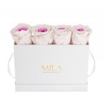  Mila-Roses-00359 Mila Classic Mini Table White - Pink bottom
