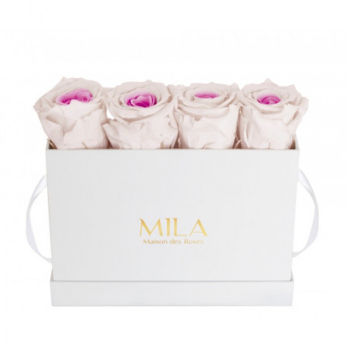 Mila Classic Mini Table White - Pink bottom