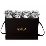  Mila-Roses-00371 Mila Classic Mini Table Black - Metallic Silver
