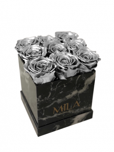 Produit Mila-Roses-00420 Mila Acrylic Black Marble - Metallic Silver