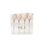  Mila-Roses-00434 Mila Acrylic Mini Table - White Cream