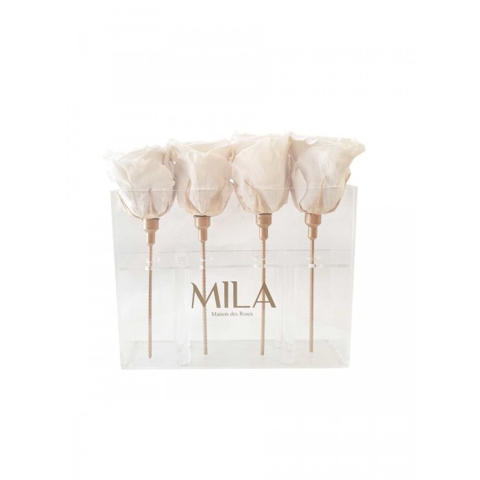 Mila Acrylic Mini Table - White Cream