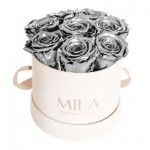  Mila-Roses-00980 Mila Velvet Small Nude Velvet Small - Metallic Silver