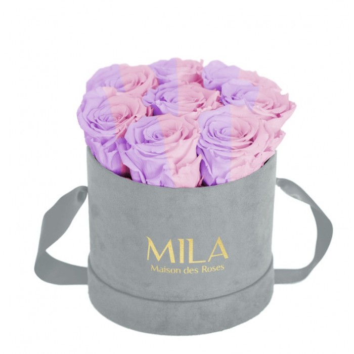 Mila Velvet Small Light Grey Velvet Small - Vintage rose