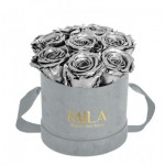  Mila-Roses-01052 Mila Velvet Small Light Grey Velvet Small - Metallic Silver