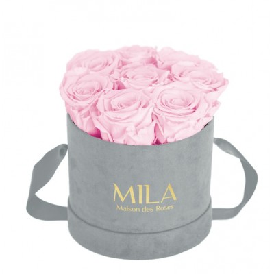 Produit Mila-Roses-01059 Mila Velvet Small Light Grey Velvet Small - Pink Blush