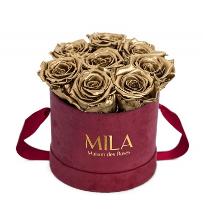 Produit Mila-Roses-01077 Mila Velvet Small Burgundy Velvet Small - Metallic Gold