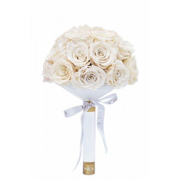 Mila Large Bridal Bouquet - White Cream