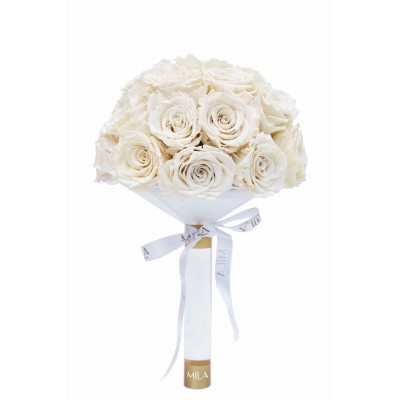 Produit Mila-Roses-01182 Mila Large Bridal Bouquet - White Cream