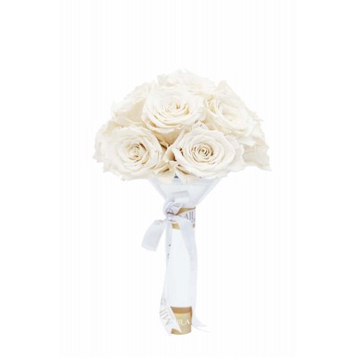 Produit Mila-Roses-01206 Mila Small Bridal Bouquet - White Cream