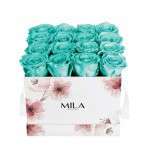  Mila-Roses-01245 Mila Limited Edition Flower Medium - Aquamarine