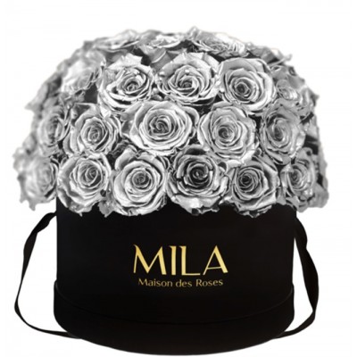 Produit Mila-Roses-01589 Mila Classique Large Dome Black - Metallic Silver