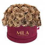  Mila-Roses-01617 Mila Classique Large Dome Burgundy - Metallic Gold