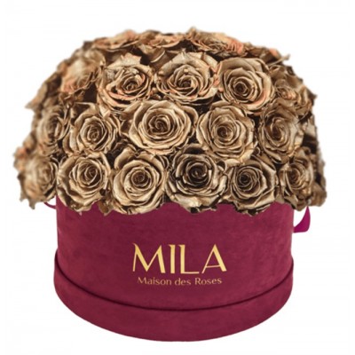 Produit Mila-Roses-01617 Mila Classique Large Dome Burgundy - Metallic Gold