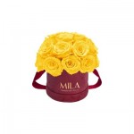  Mila-Roses-01641 Mila Classique Small Dome Burgundy - Yellow Sunshine