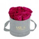 Mila Velvet Small Light Grey Velvet Small - Fuchsia